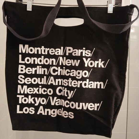 *Rare Find* Authentic American Apparel Cities Black Tote Bag - Picture 1 of 7